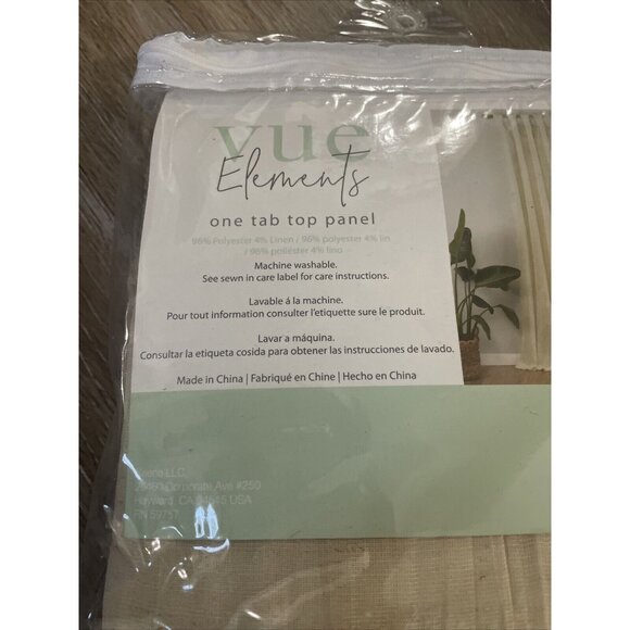Vue Elements 50"x84 Priya White Tab Top Light Filtering Window Curtain Panel - Picture 6 of 7